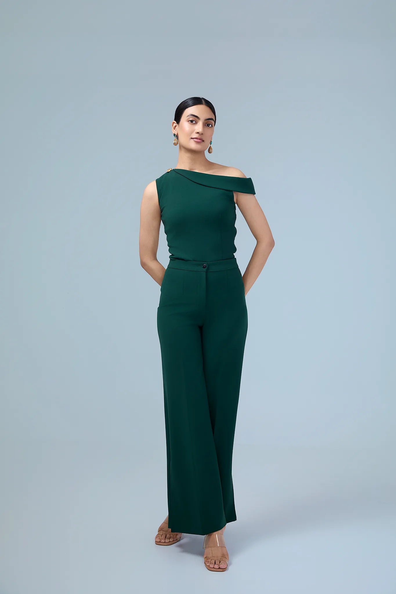 Noir Élan-High waisted pants