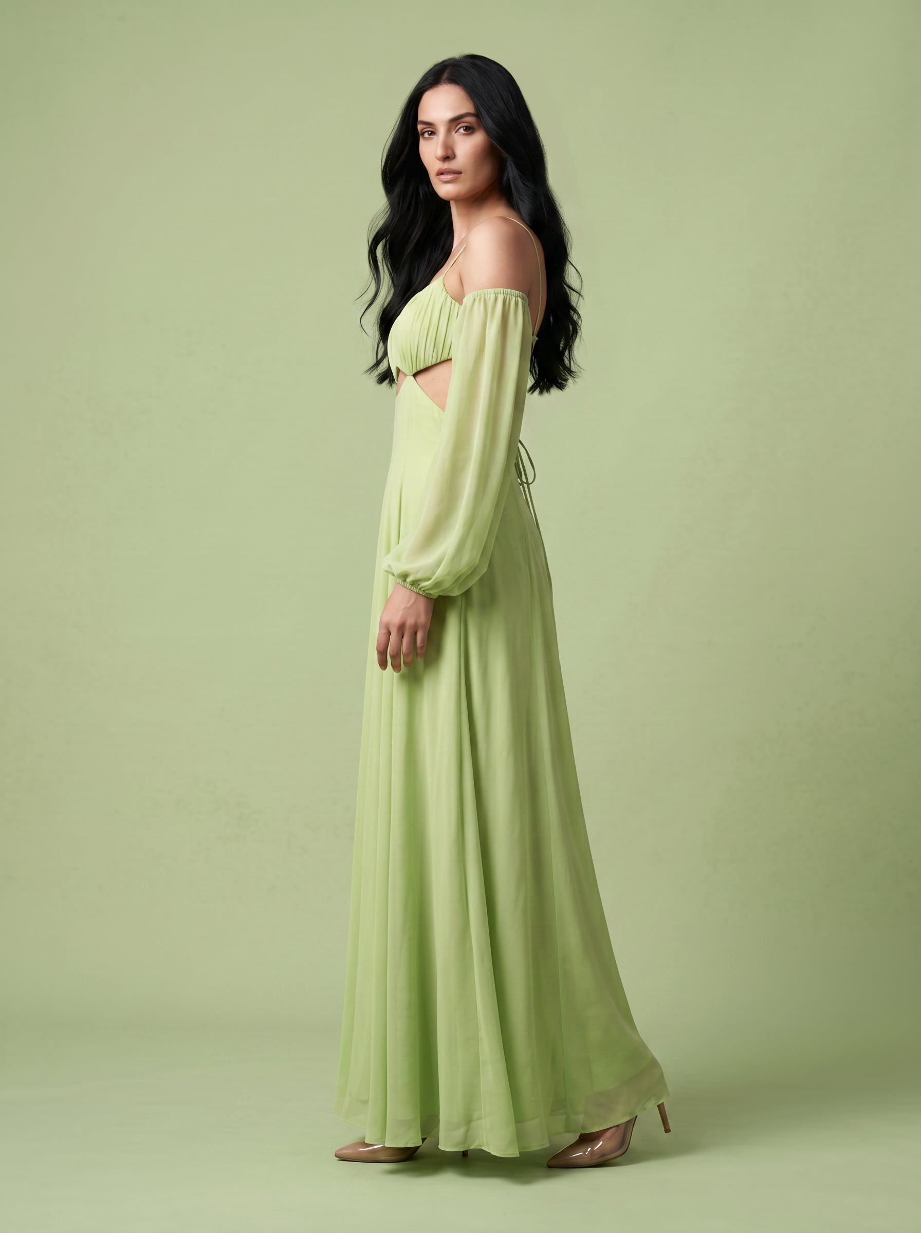 Eirene-Flowing Cut-Out Dress