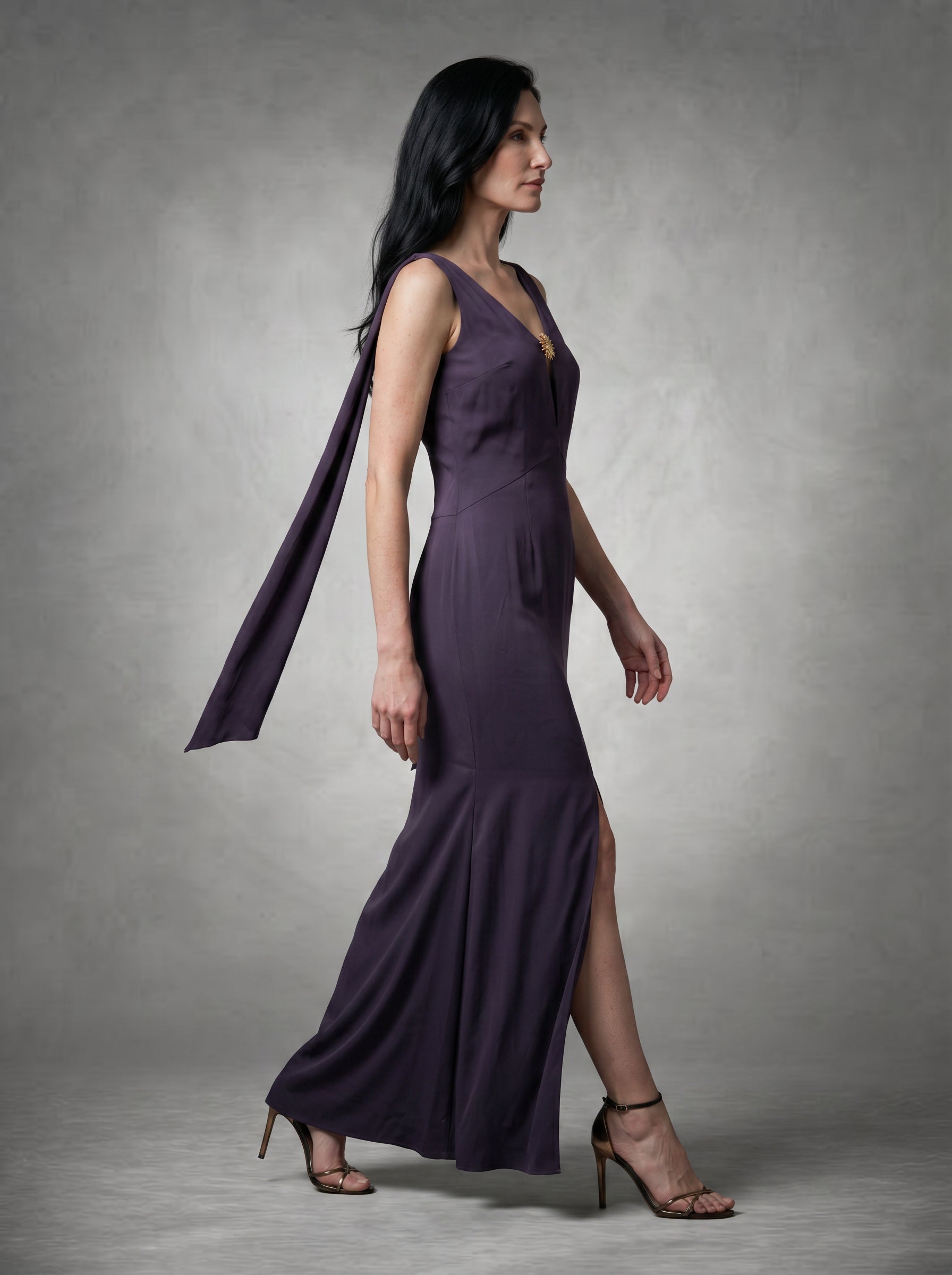 Georgina- Dark Purple Fit & Flare dress