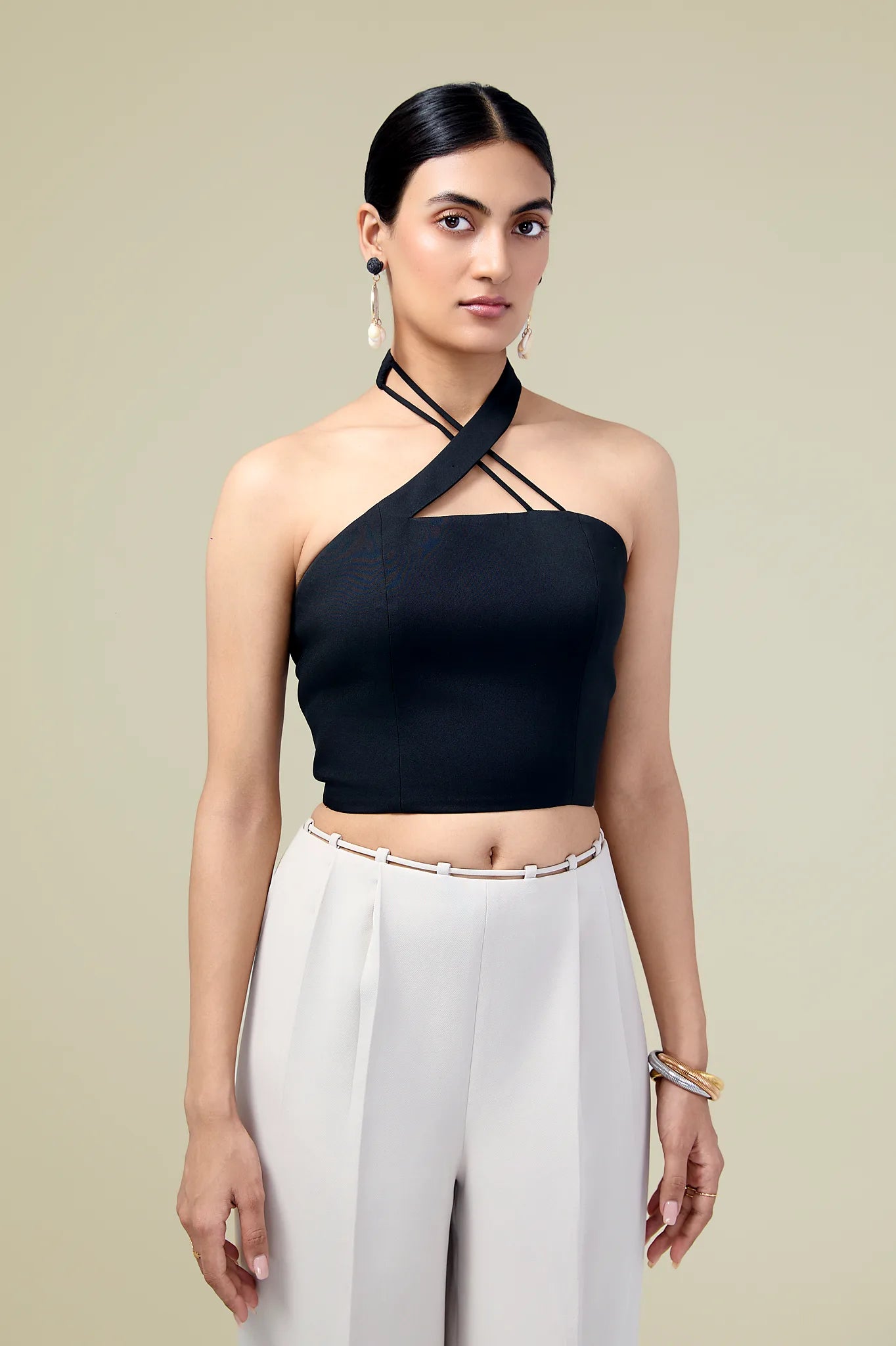 Rhevelle- halter crop top
