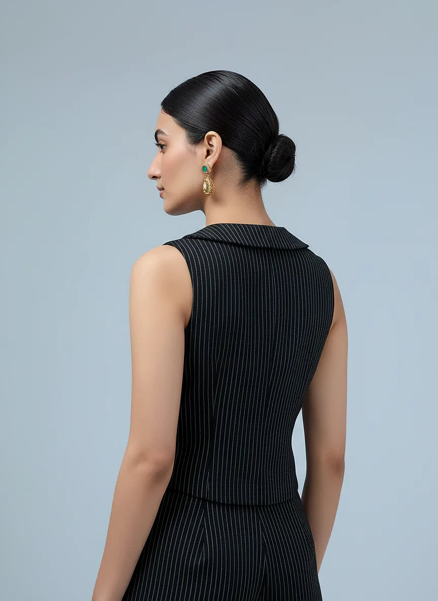 Serone-scoop neck asymmetric waist-coat