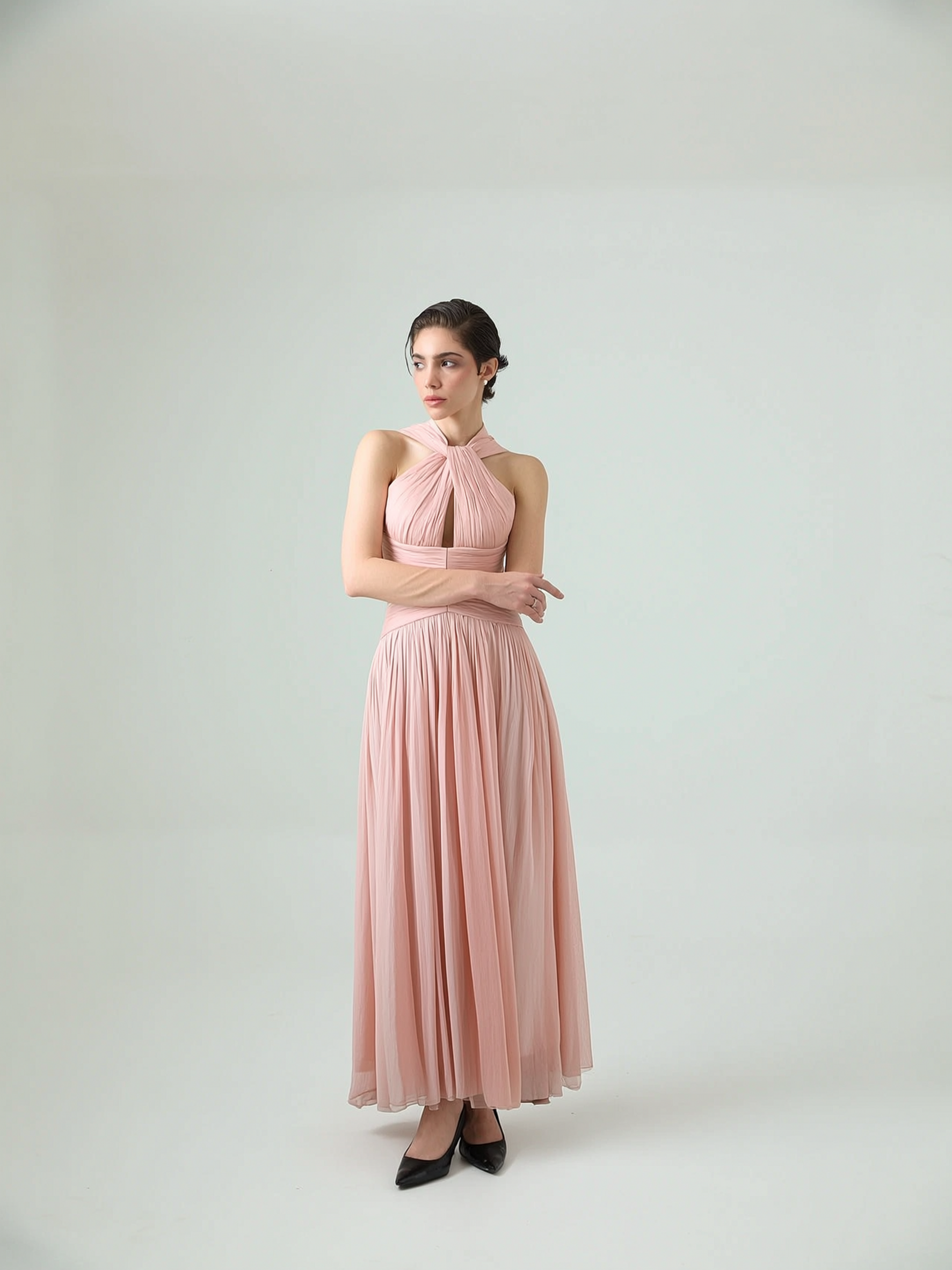 Rosé- Drape Gown