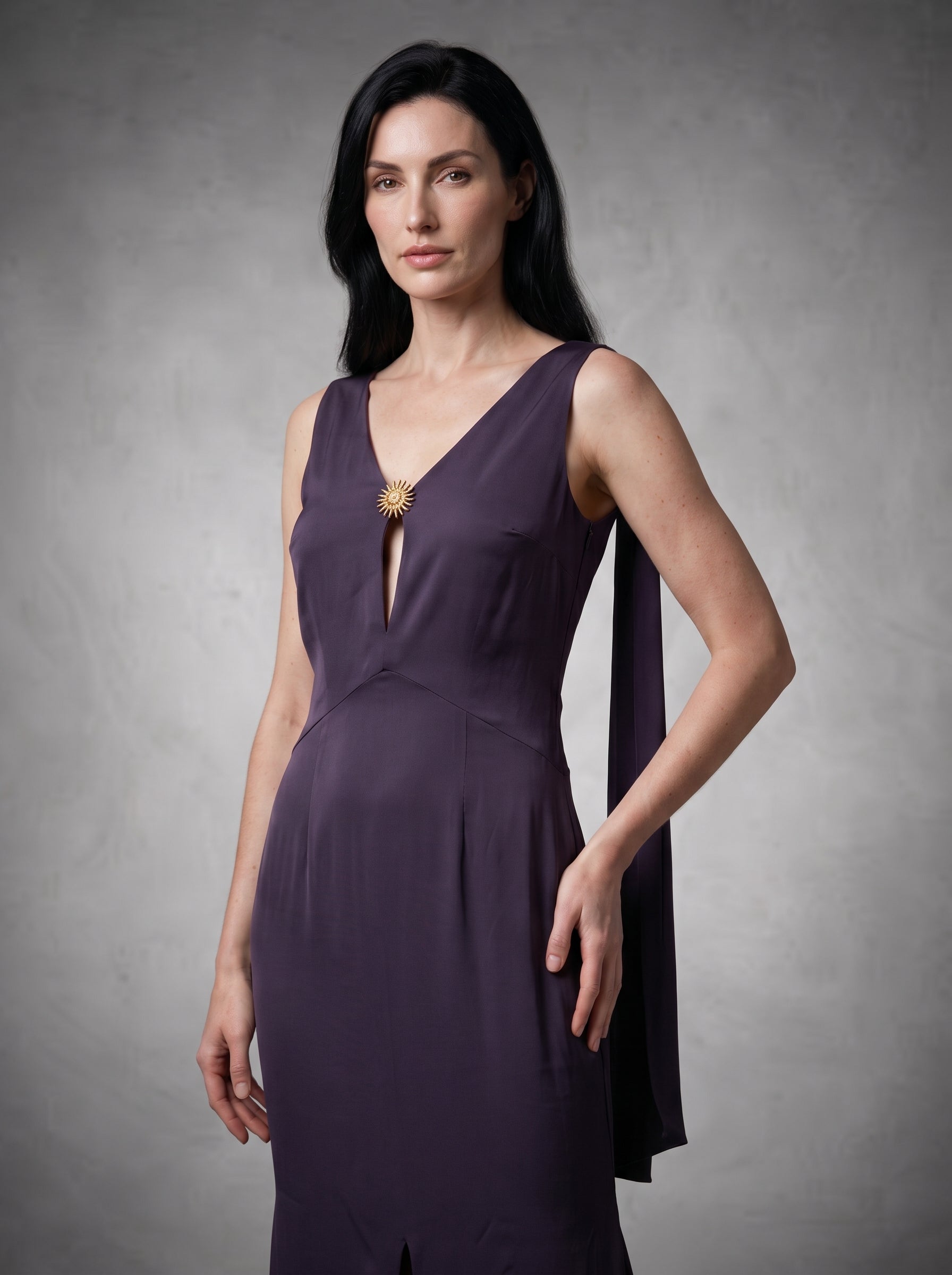 Georgina- Dark Purple Fit & Flare dress