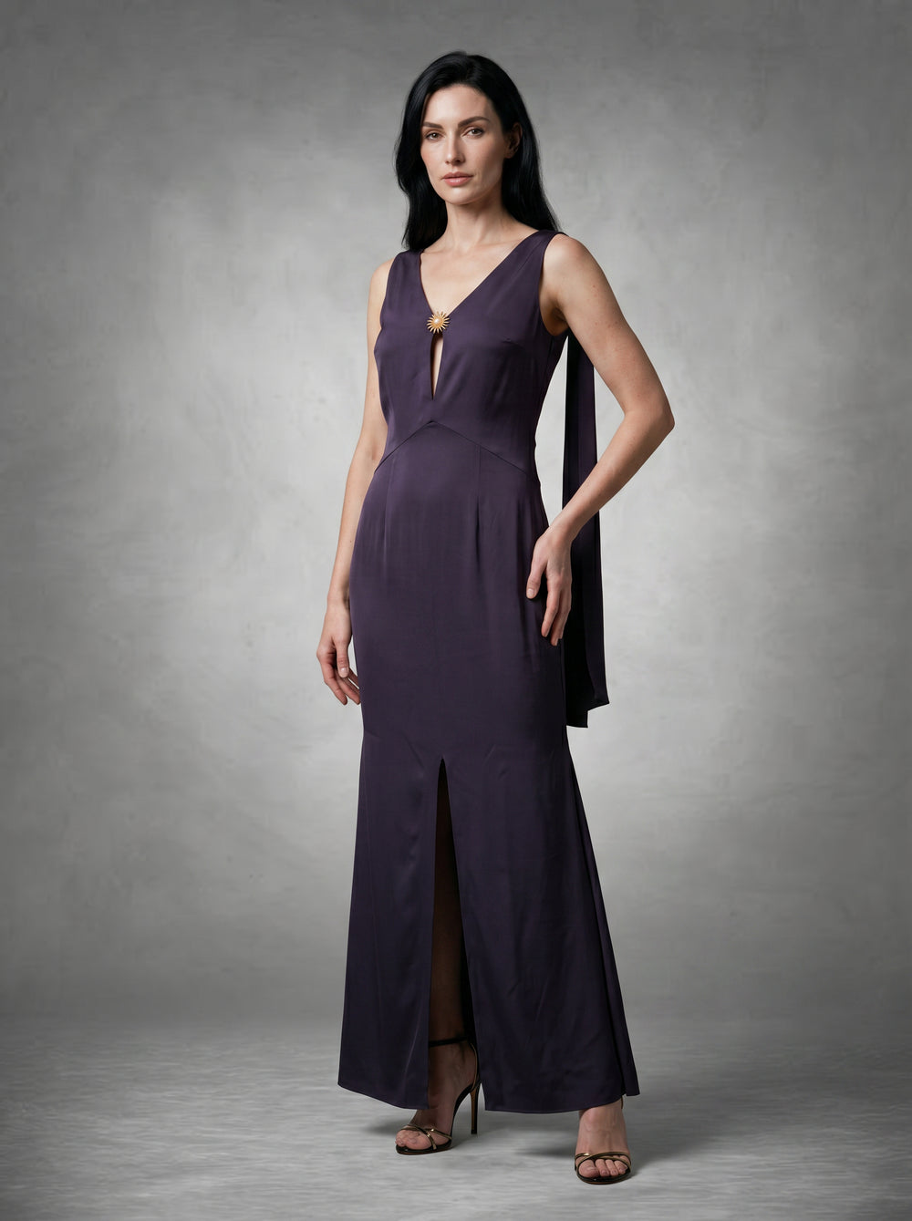 Georgina- Dark Purple Fit & Flare dress