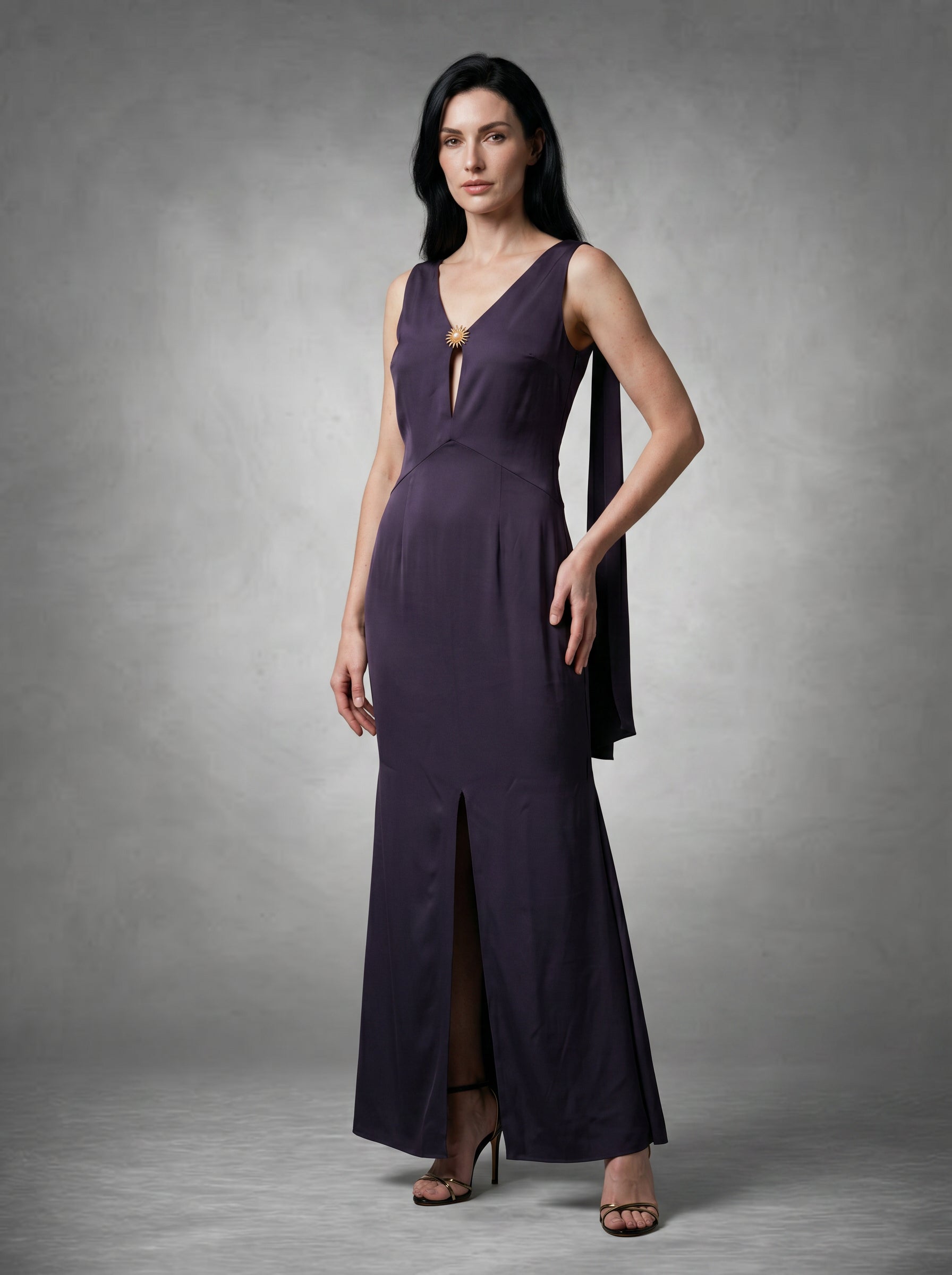 Georgina- Dark Purple Fit & Flare dress