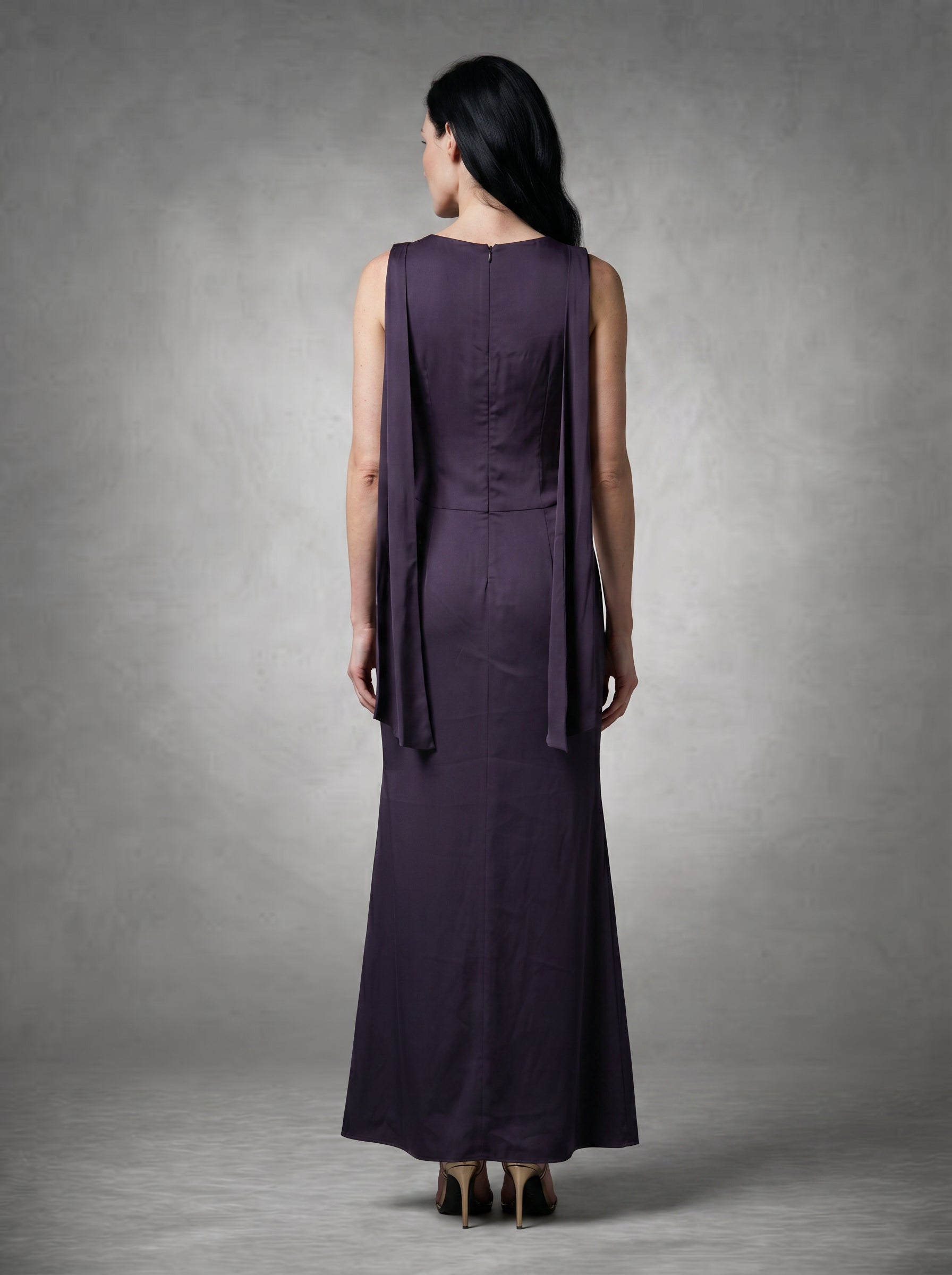 Georgina- Dark Purple Fit & Flare dress