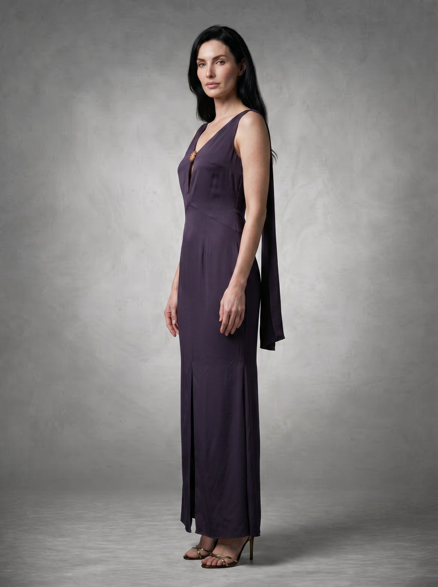 Georgina- Dark Purple Fit & Flare dress
