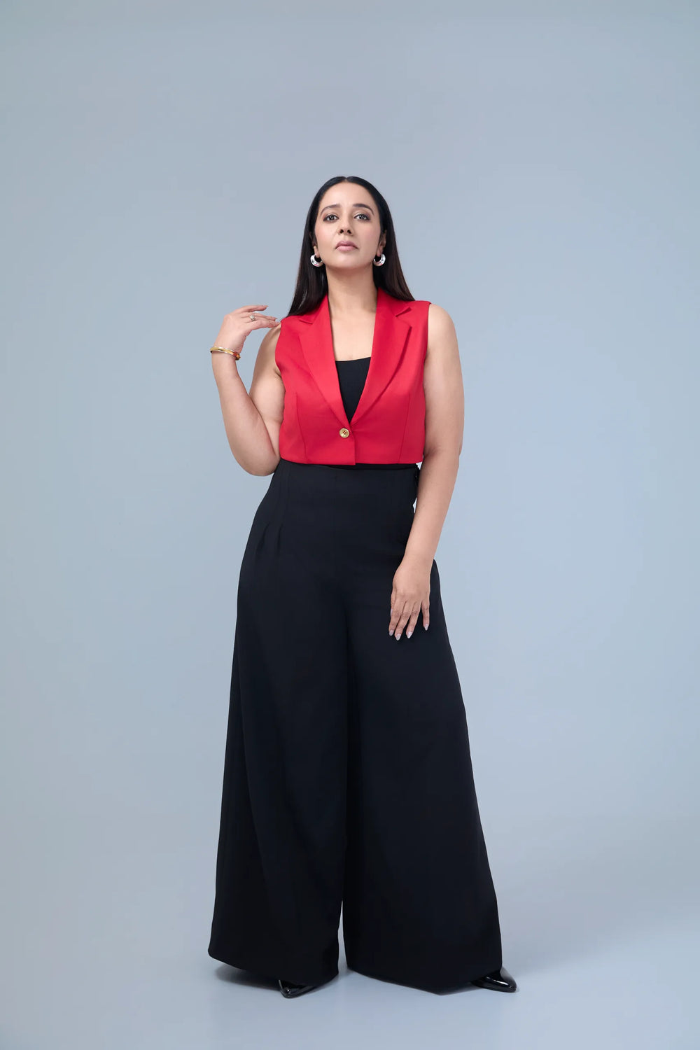 Caloré- high-waisted wide-leg pants