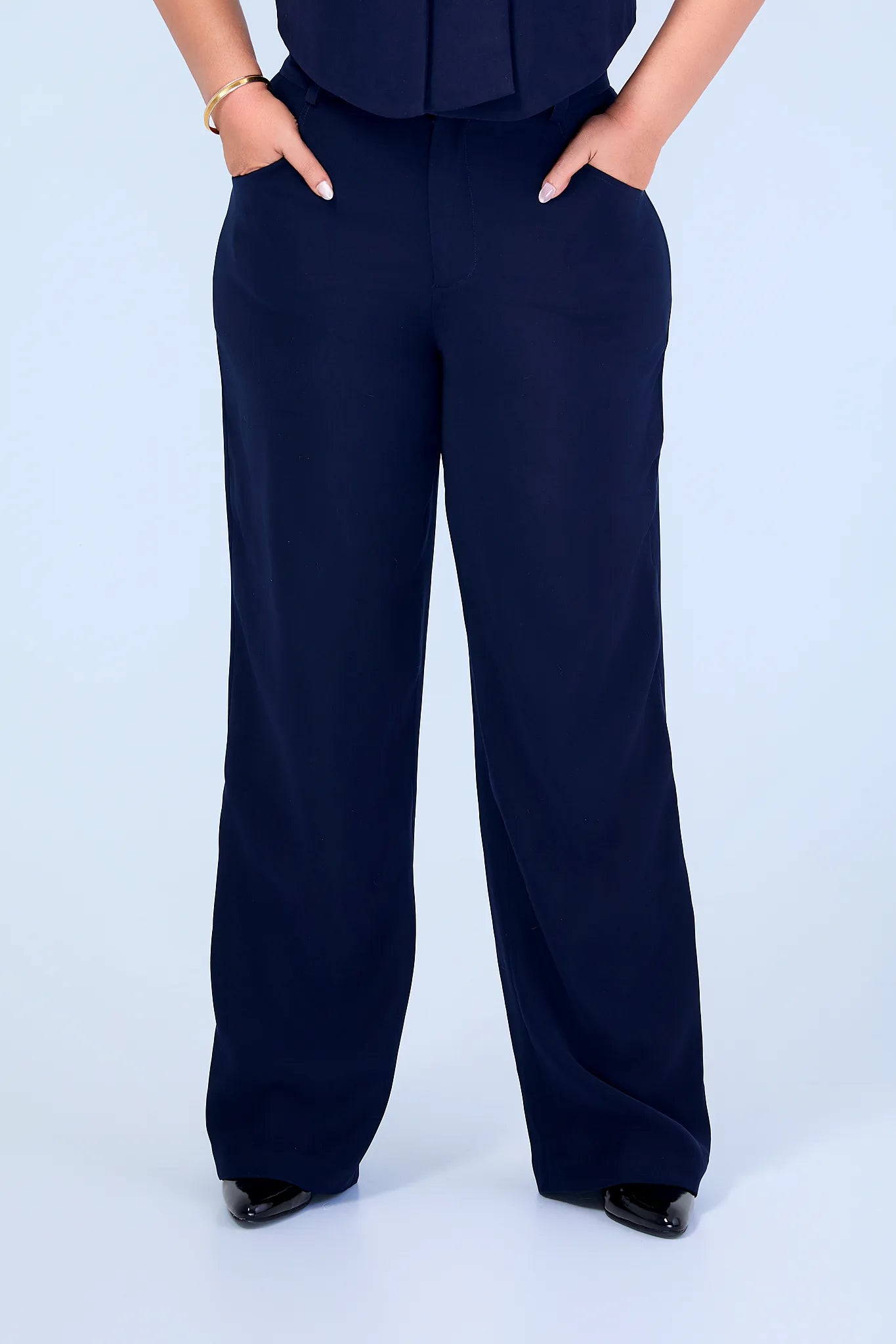 Lévoire-high-waisted wide-leg pants