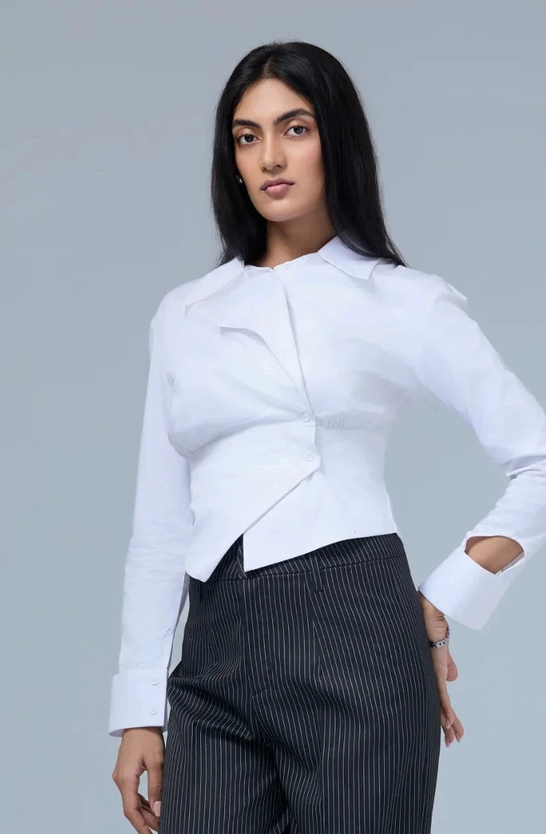 Domyné-Asymmetric Wrap Shirt