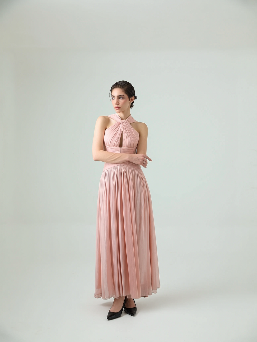 Rosé- Drape Gown