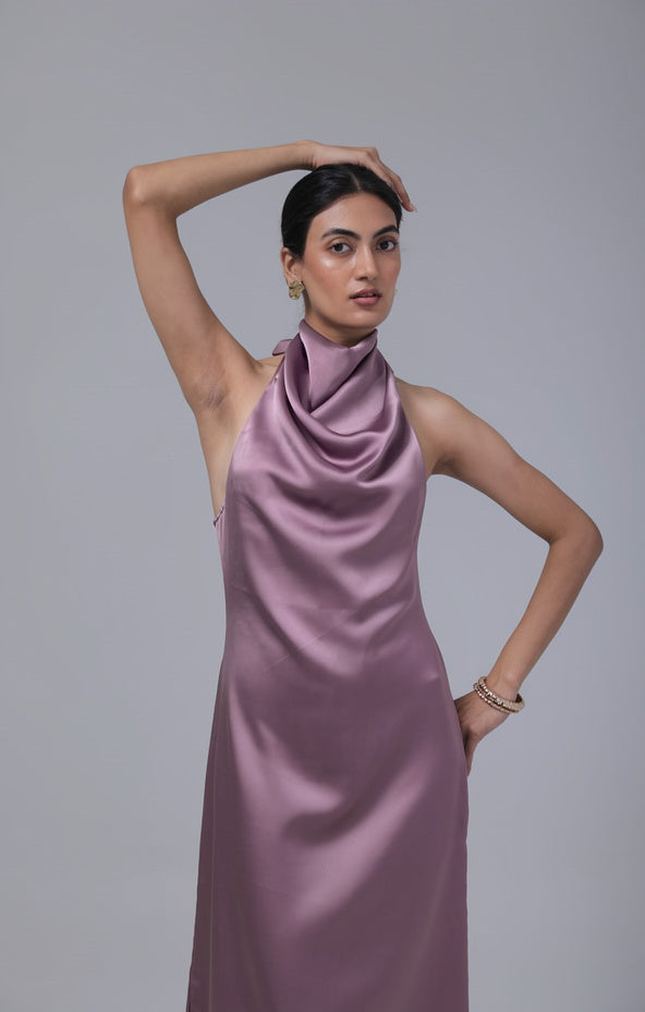Améa - Pearl Drape Halter Gown