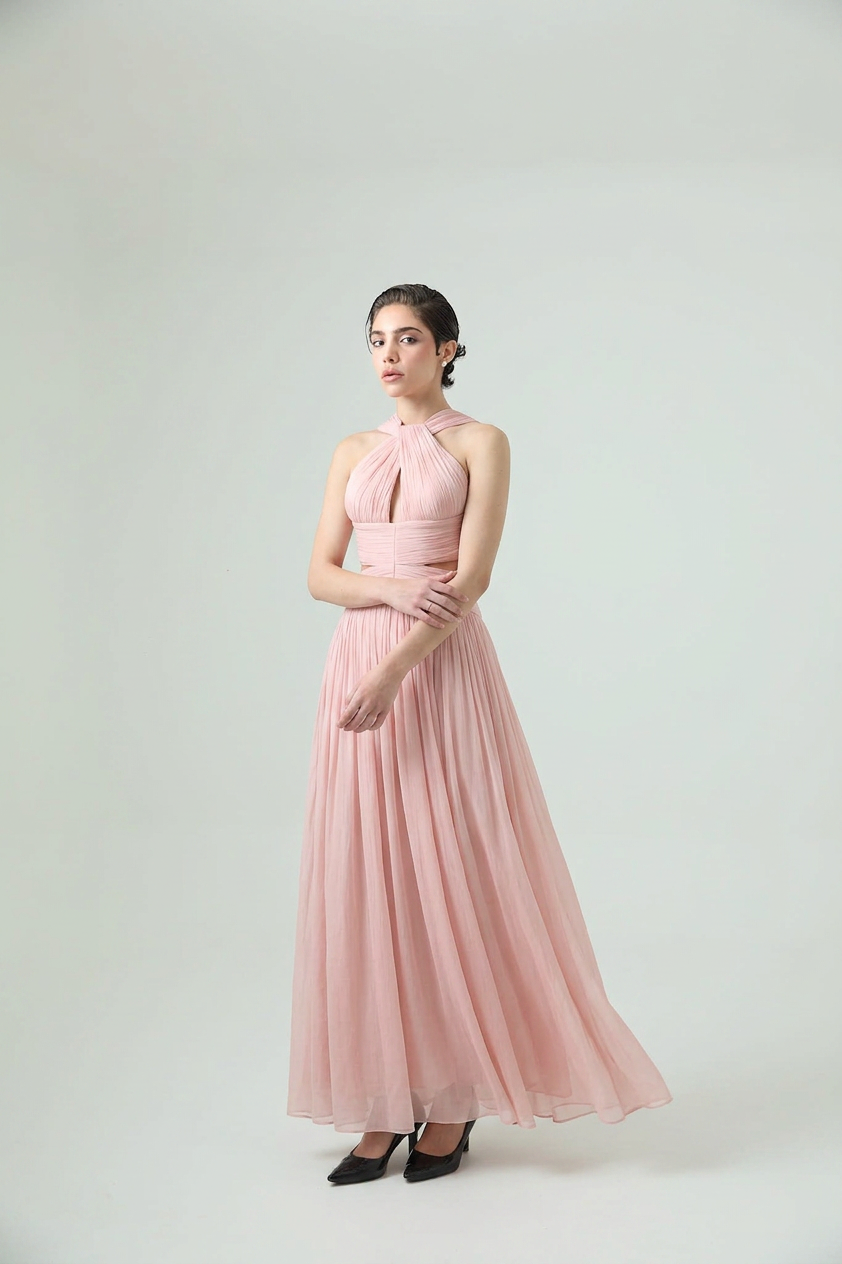 Rosé- Drape Gown